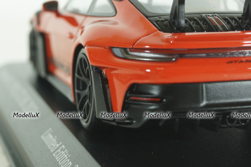 Porsche 911 (992) GT3 RS mit Weissach-Paket, red with black rims and black décor, 413062108, Minichamps 1:43