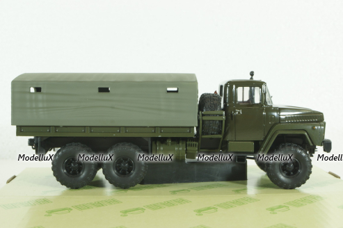 Краз-260 борт с тентом, Зеленый, 1979г, Н290, Наш Автопром 1:43