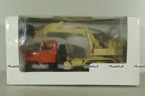 Краз-260 ЭО-4421А Экскаватор, красный/бежевий, Н745, Наш Автопром 1:43
