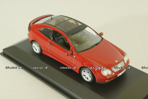Mercedes C 230 Sport coupe (CL203) 2001, red, 430 03000, Minichamps 1:43