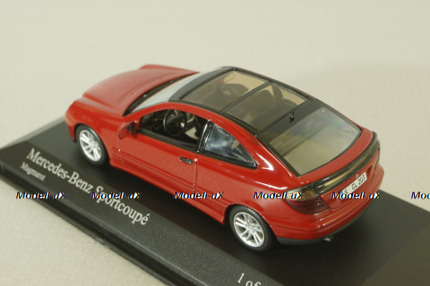 Mercedes C 230 Sport coupe (CL203) 2001, red, 430 03000, Minichamps 1:43