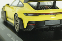 Porsche 911 (992) GT3 RS with Weissach-Paket, yellow with golden rims and black decor, 413062106,  Minichamps 1:43 