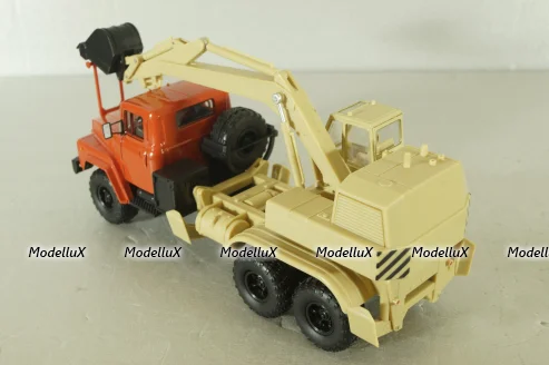 Краз-260 ЭО-4421А Экскаватор, красный/бежевий, Н745, Наш Автопром 1:43