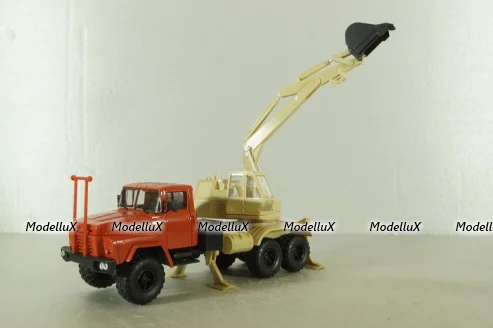 Краз-260 ЭО-4421А Экскаватор, красный/бежевий, Н745, Наш Автопром 1:43