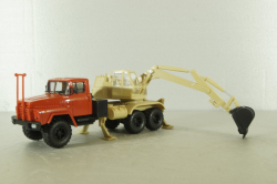 Краз-260 ЭО-4421А Экскаватор, красный/бежевий, Н745, Наш Автопром 1:43