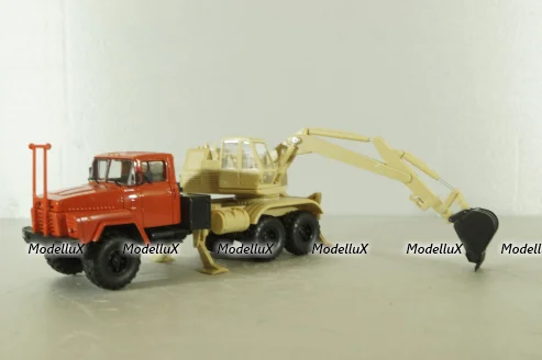 Краз-260 ЭО-4421А Экскаватор, красный/бежевий, Н745, Наш Автопром 1:43