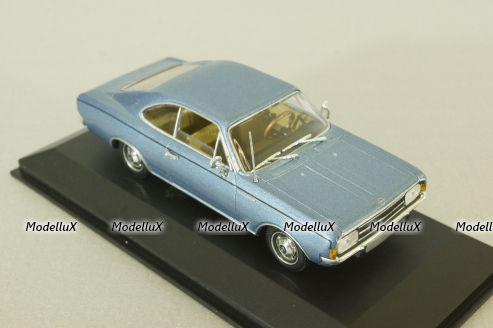 Opel Record (C) coupe 1966, blue metallic, 430046120, Minichamps 1:43