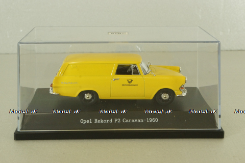 Opel Rekord P2 Caravan "Deutsche Bundespost" 1960, yellow, Bing 1:43