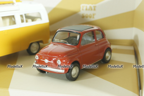 Set 3x Vintage Porsche 911 Targa Spider 1969/Fiat 500 1965/Volkswagen T2b Camper, 841104, Norev 1:43