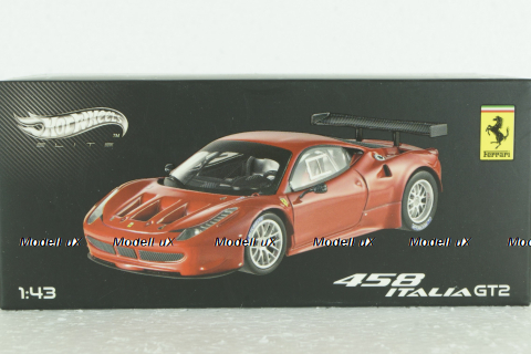 Ferrari 458 Italia GT2, red, X2861, Hot Wheels Elite 1:43