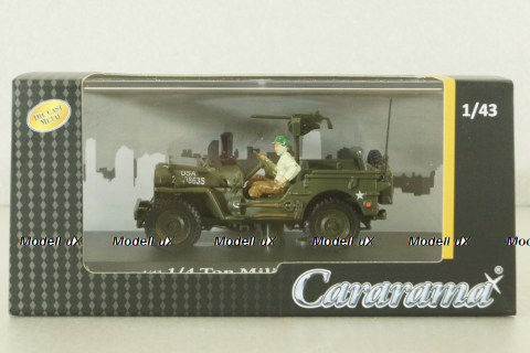 Jeep 1/4 ton military vehicle sabbia, Cararama 1:72