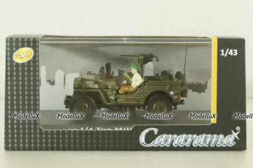Jeep 1/4 ton military vehicle sabbia, Cararama 1:72