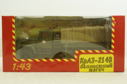 Краз-214В баластний тягач, борт з тентом, хакі, Наш Автопром 1:43