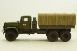 Краз-214В баластний тягач, борт з тентом, хакі, Наш Автопром 1:43