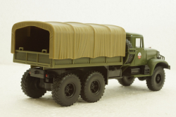 Краз-214В баластний тягач, борт з тентом, хакі, Наш Автопром 1:43