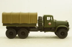 Краз-214В баластний тягач, борт з тентом, хакі, Наш Автопром 1:43