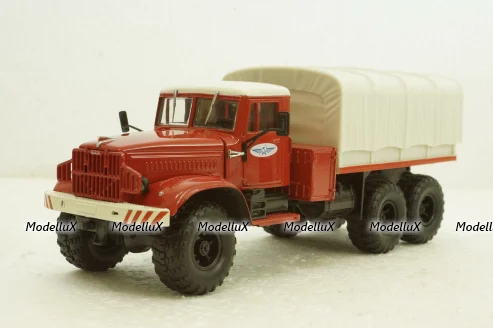Краз-255В баластний тягач, борт з тентом, червоний, Наш Автопром 1:43