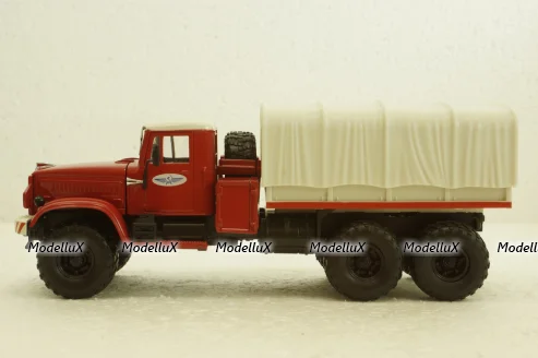 Краз-255В баластний тягач, борт з тентом, червоний, Наш Автопром 1:43