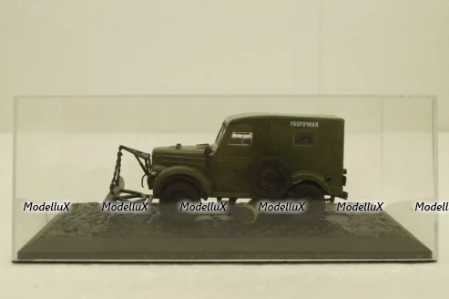 Газ-69, зеленый снегоуборочная, конверсия 1:43