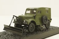 Газ-69, зеленый снегоуборочная, конверсия 1:43