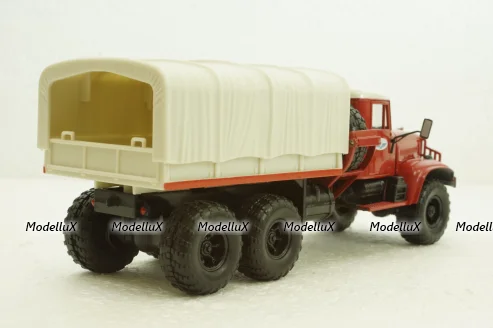 Краз-255В баластний тягач, борт з тентом, червоний, Наш Автопром 1:43