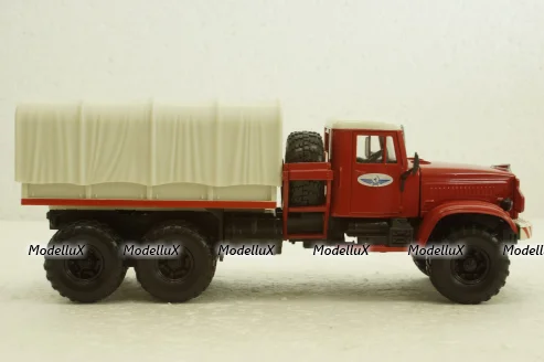 Краз-255В баластний тягач, борт з тентом, червоний, Наш Автопром 1:43