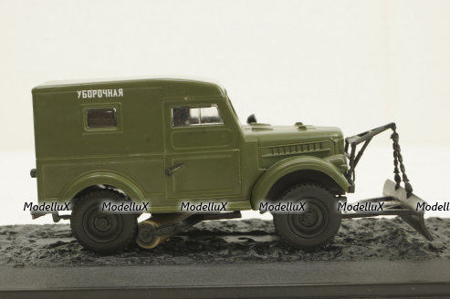 Газ-69, зеленый снегоуборочная, конверсия 1:43