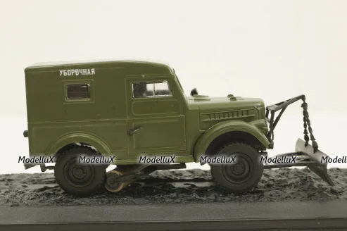 Газ-69, зеленый снегоуборочная, конверсия 1:43