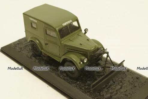 Газ-69, зеленый снегоуборочная, конверсия 1:43