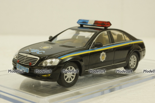 Mercedes S500 W221 black, милиция Украины, Конверсия 1:43
