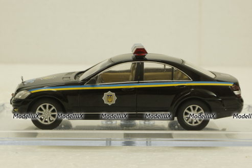 Mercedes S500 W221 black, милиция Украины, Конверсия 1:43