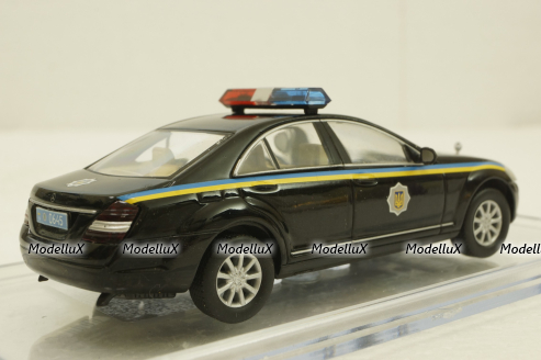 Mercedes S500 W221 black, милиция Украины, Конверсия 1:43