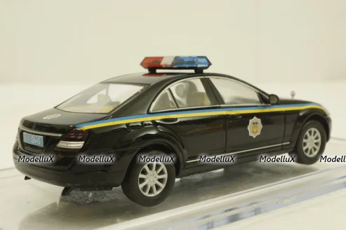 Mercedes S500 W221 black, милиция Украины, Конверсия 1:43