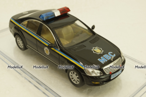 Mercedes S500 W221 black, милиция Украины, Конверсия 1:43