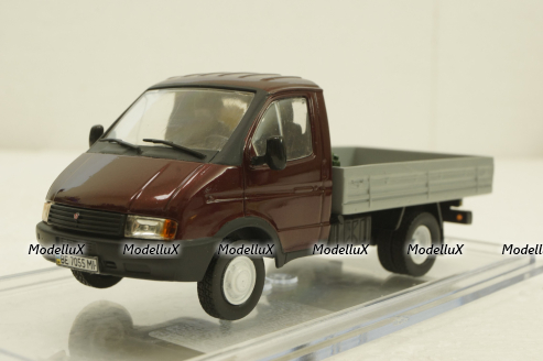 Газ-3302 Газель  бортовой, бордовый/серый, Конверсия 1:43
