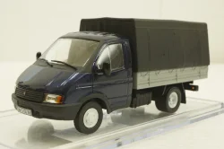 Газ-3302 Газель бортовой с тентом синий/серый, Конверсия 1:43
