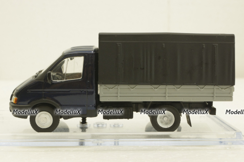 Газ-3302 Газель бортовой с тентом синий/серый, Конверсия 1:43