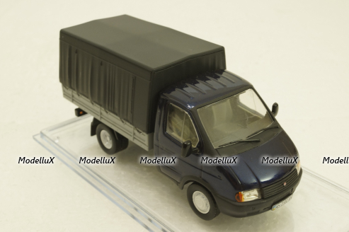 Газ-3302 Газель бортовой с тентом синий/серый, Конверсия 1:43
