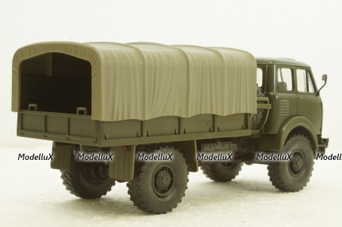 Маз-505 4х4 борт с тентом 1962г, хаки Н210, Наш Автопром 1:43
