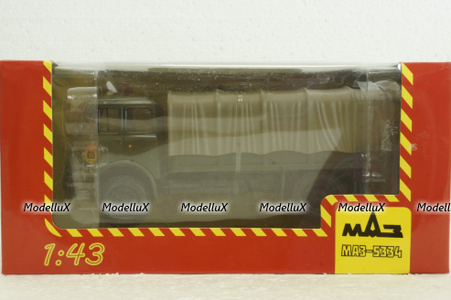 Маз-5334 борт з тентом, хакі, Н214, Наш Автопром 1:43