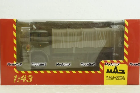 Маз-5334 борт з тентом, хакі, Н214, Наш Автопром 1:43