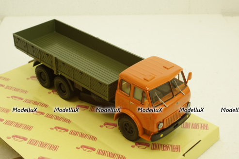 Маз-514,1966г, помаранчевий/зелений, борт 3-мостовий, Н298, Наш Автопром 1:43