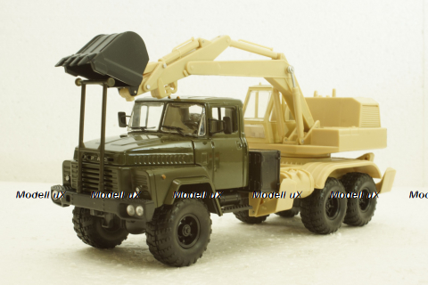 Краз-260 ЭО-4421А Экскаватор, хакі/бежевий, Н745, Наш Автопром 1:43