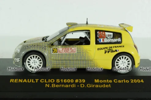 Renault Clio 1600 #39 rally Monte Carlo 2004 Bernardi, Giraudet, RAM147, IXO 1:43