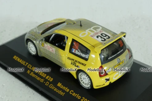 Renault Clio 1600 #39 rally Monte Carlo 2004 Bernardi, Giraudet, RAM147, IXO 1:43