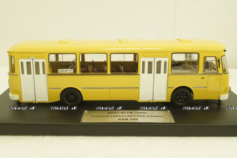 Лиаз-677М автобус, желтый, 1990г., Sabron 1:43 Лимитированный выпуск!