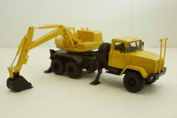 Краз-6322 ЭО-4421А Экскаватор, жовтий, Н744, Наш Автопром 1:43