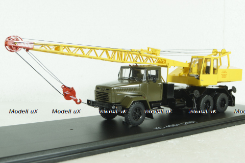 КС-4561(250) Автокран на шасси Краз 250, хаки/желтый, SSM1551, SSM 1:43