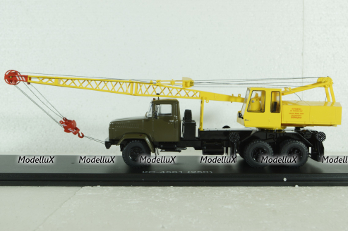КС-4561(250) Автокран на шасси Краз 250, хаки/желтый, SSM1551, SSM 1:43