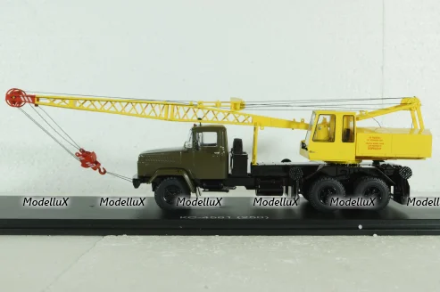 КС-4561(250) Автокран на шасси Краз 250, хаки/желтый, SSM1551, SSM 1:43